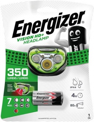 Fejlámpa, 3 LED, 3xAAA, ENERGIZER "Headlight Vision HD Plus"