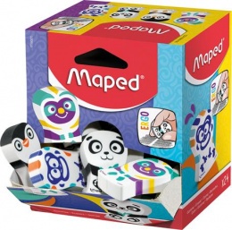 Radír display, vegyes minták, MAPED "Ergo Fun Multicolor"